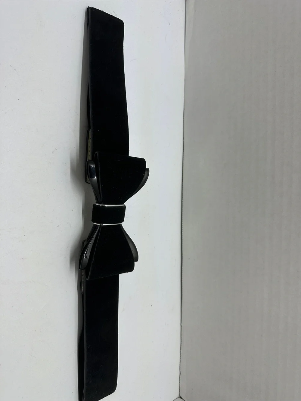 White House Black Market Black Velvet Bow Stretch Belt
